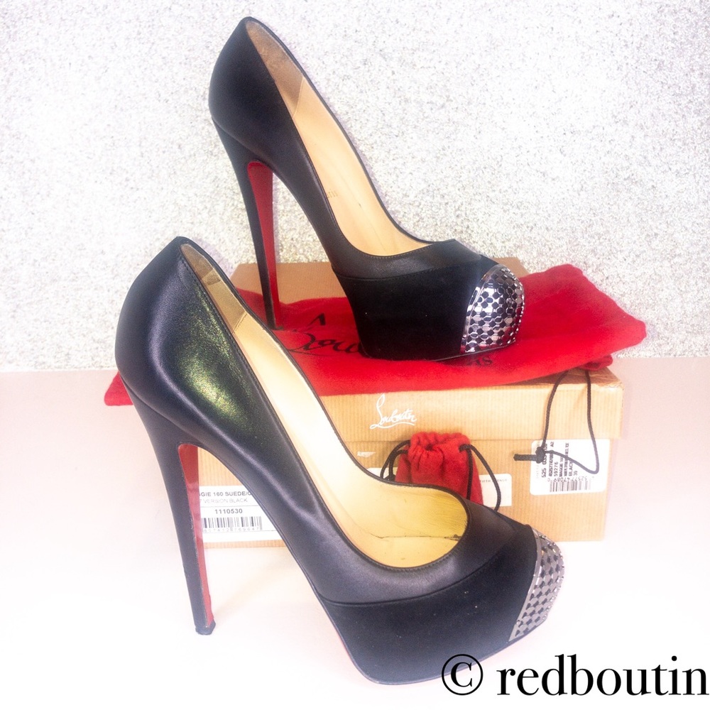 ๐ trading patent leather and suede Maggie pumps - Picture 2 of 8